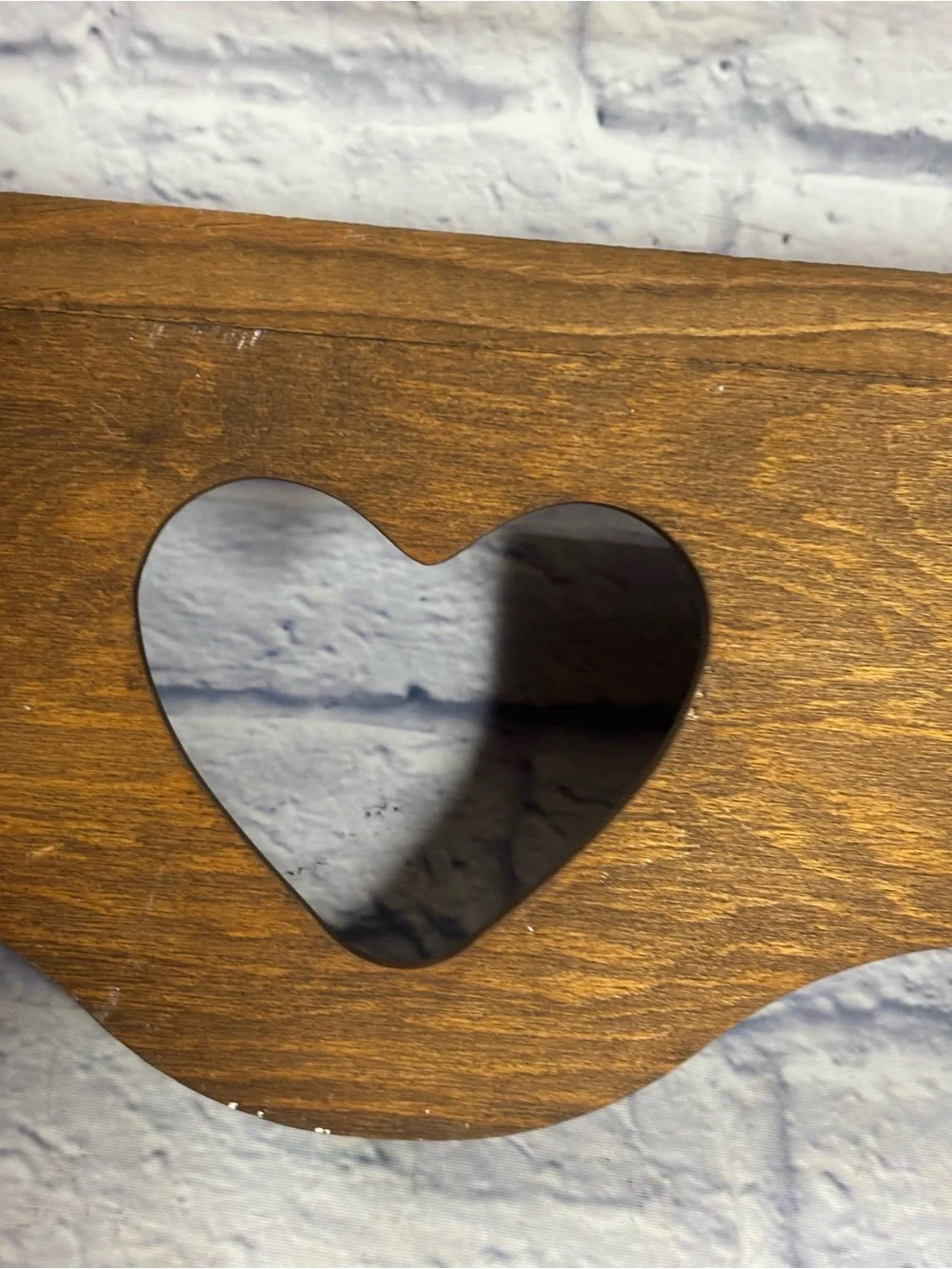 Vintage Wooden Wall Shelf • Heart Cutout • 24” • Primitive Peg Rack Cottage Core